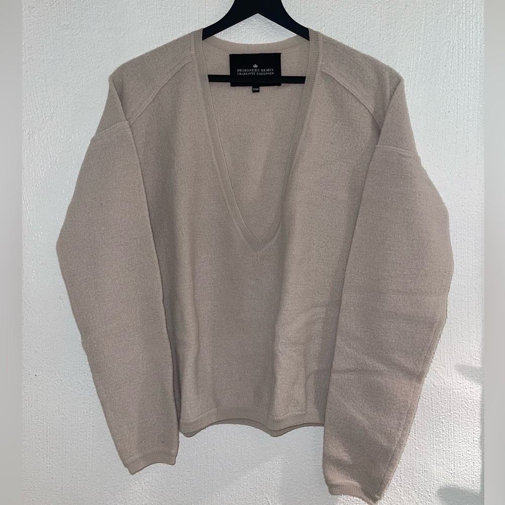 Designers Remix Charlotte Eskildsen Lilac Wool Deep V-Neck Sweater